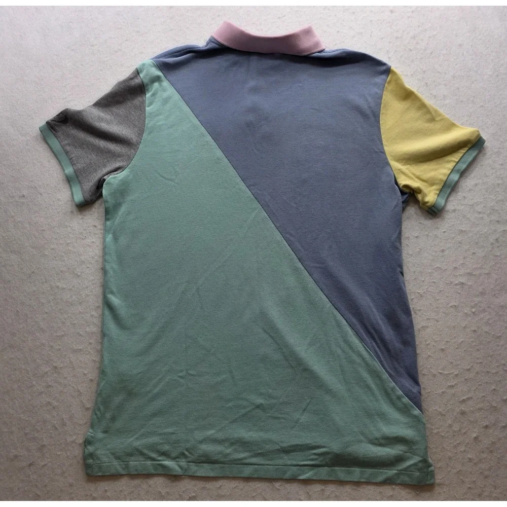 Polo Ralph Lauren Men's Patchwork Multi-colored Short Sleeve Polo Shirt. Size M